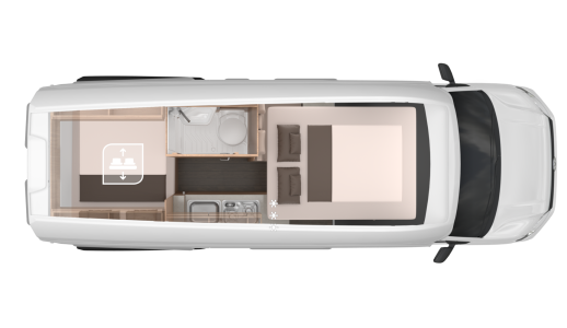 Knaus BoxDrive 600 XL - půdorys