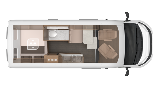 Knaus BoxLife 600 MQ - půdorys